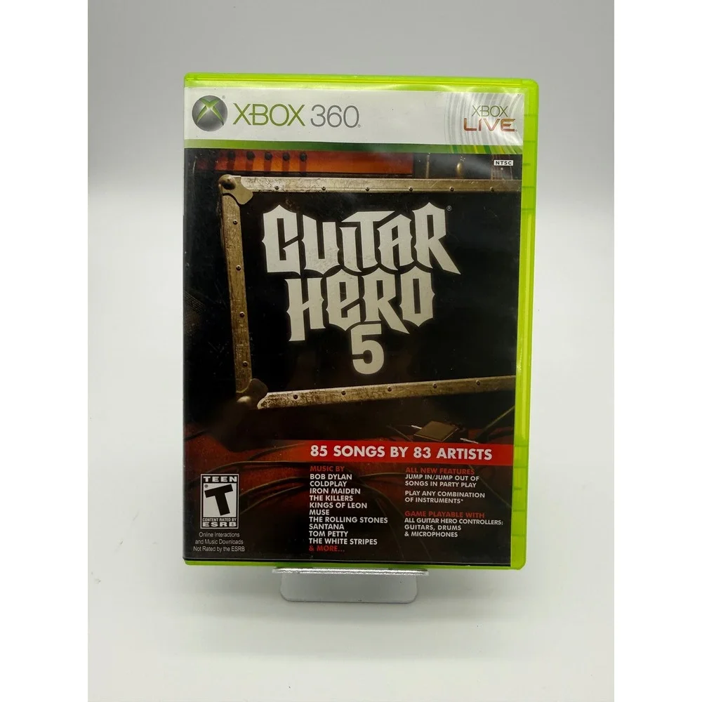 Guitar Hero 5 Xbox 360 Game Disc Manual Case 85 Songs 83 Artists CIB